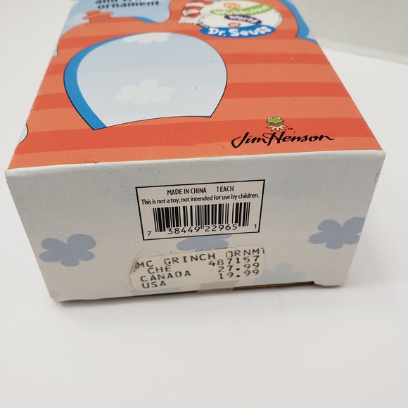 Rare Wubbulous World Dr. Seuss Grinch Whozit Ornament Jim Henson Artist Box Gift - Picture 4 of 8